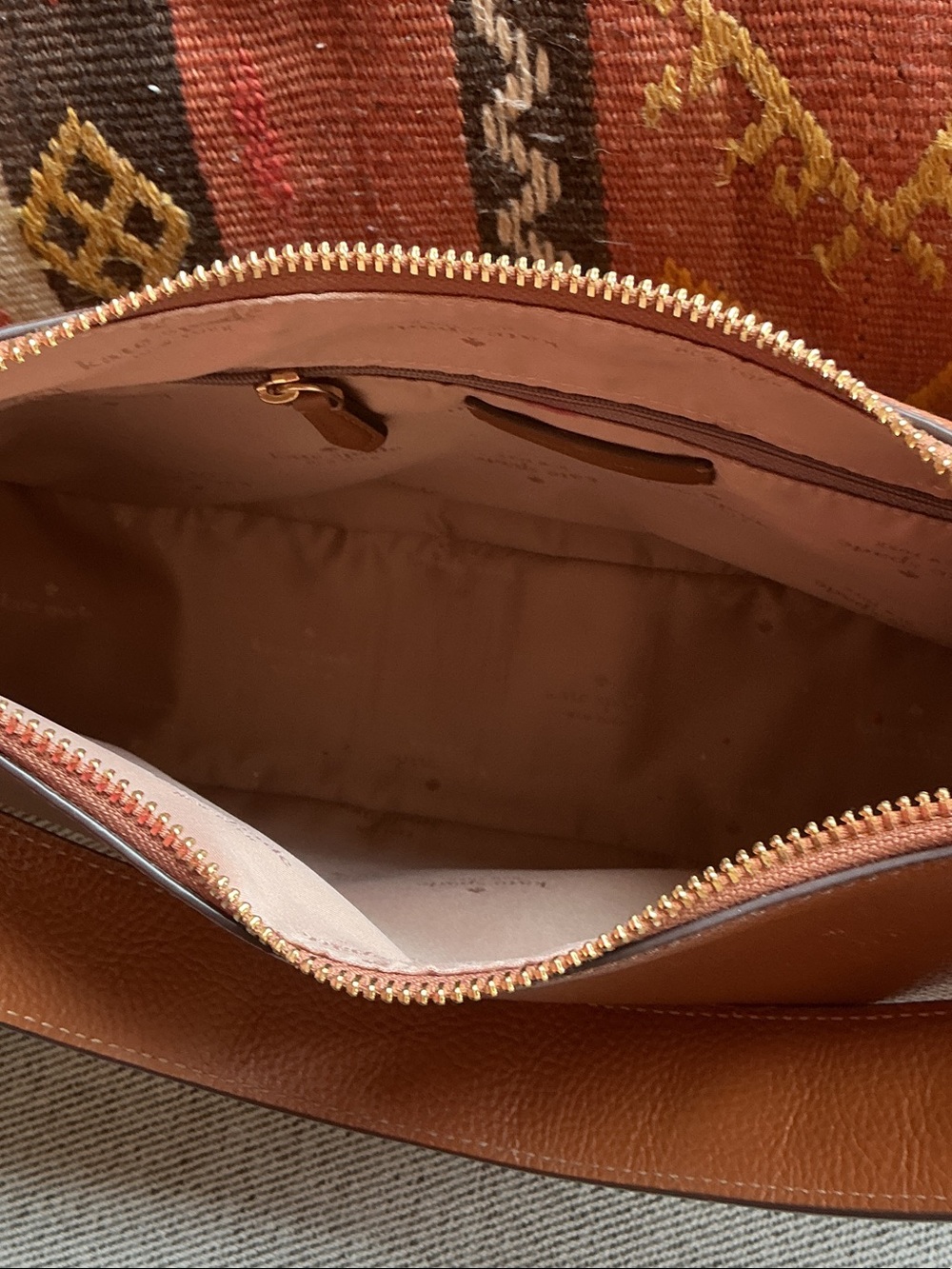 kate spade Chestnut Brown Pebbled Leather Shoulder Bag with Gold Hardware - Picture 7 of 7